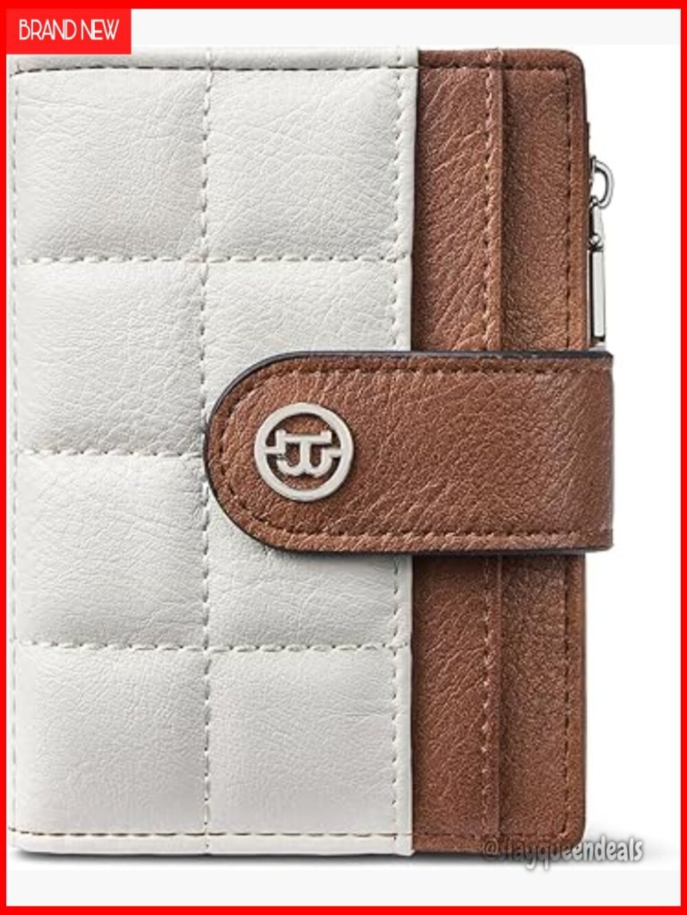Compact RFID Blocking Leather Wallet with Zipper Coin Pocket